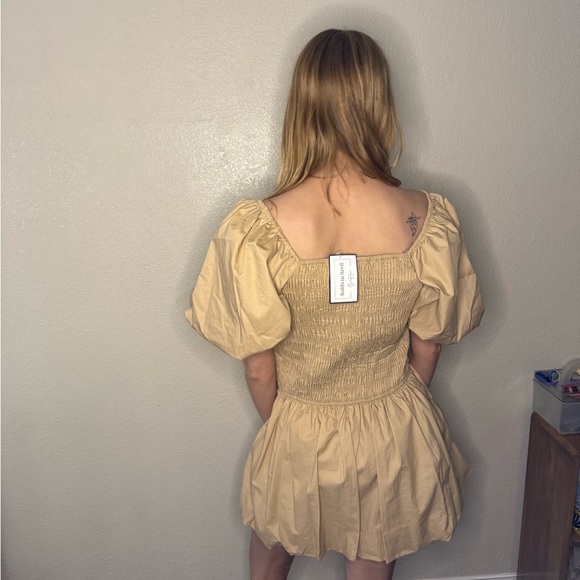 Endless Rose Cream and Tan Bubble Dress - Picture 6 of 6